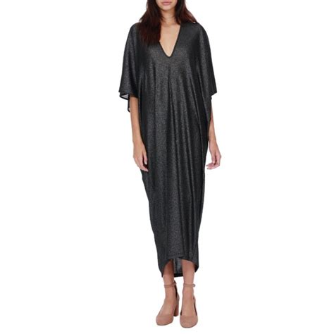 Riller Fount Dresses Riller Fount Luca Black Metallic Ribbed