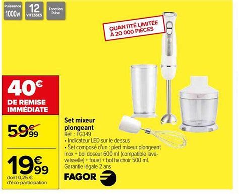 Promo Set Mixeur Plongeant Fagor Chez Carrefour Icatalogue Fr