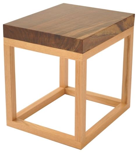 Reclaimed Wood Side Table Walnut Top Rustic Side Tables And End