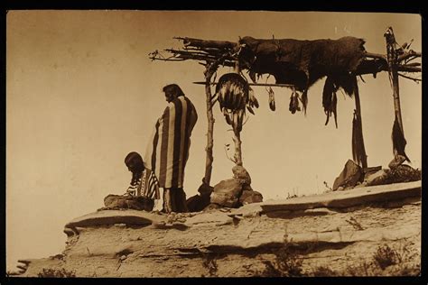 Piegan Men With Burial Scaffold By Roland W Reed Native American