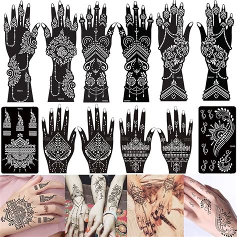 Divawoo 12 Sheet Henna Tattoo Stencils Hand Temporary 42 Off