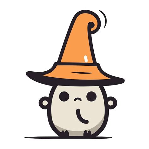 Premium Vector Cute Cartoon Snowman With A Witch Hat Vector Illustration