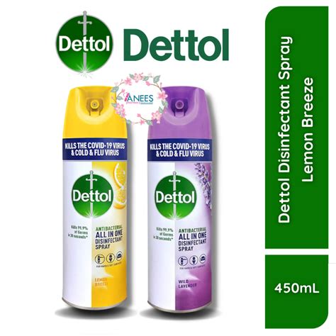 Dettol Disinfectant Spray Lemon Breeze And Wild Lavender450ml Shopee Malaysia