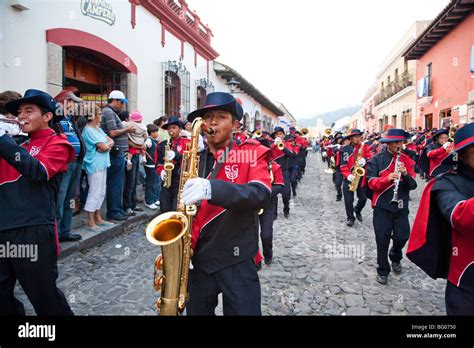 Independence Day Parade on 15 September in Antigua Guatemala Stock ...