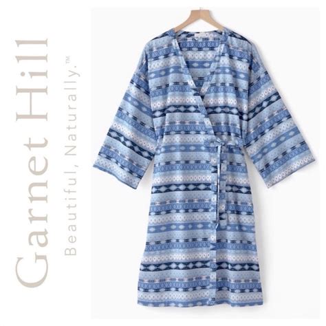 Garnet Hill Intimates And Sleepwear Garnet Hill Washed Prima Kimono