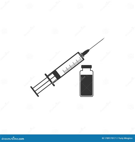 Seringa Médica Agulha E ícone Do Frasco Isolado Conceito De