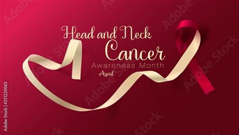 Head and Neck Cancer Awareness Calligraphy Poster Design. Realistic ...