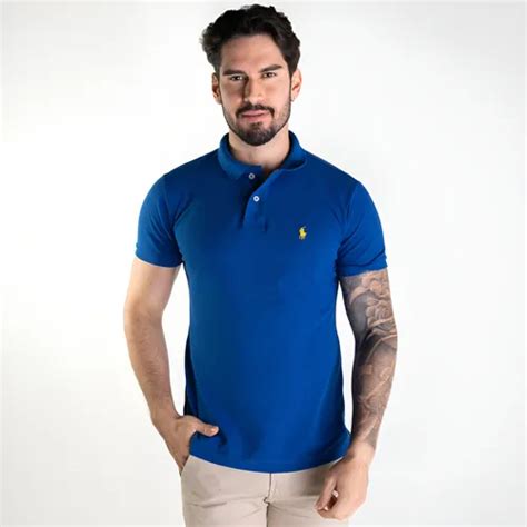 Camisa Polo Slim Fit Masculina - Camisa Polo Slim Fit Masculina Azul Royal | Parcelamento sem juros