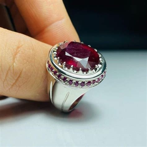 African Ruby Yaqoot Stone Sterling Silver Ring Natural African - Etsy