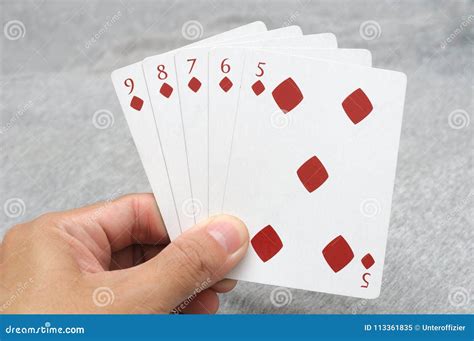 Straight flush poker hands stock image. Image of hold - 113361835