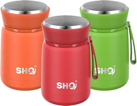 Sho Food Flask Vacuum Insulated Double Walled Stainless Steel Food