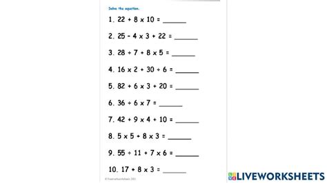 Free bodmas worksheet, Download Free bodmas worksheet png images, Free ...