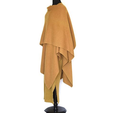 Andrea Jovine 1980s Ribbed Lambswool And Angora Poncho And Skirt Ensemble