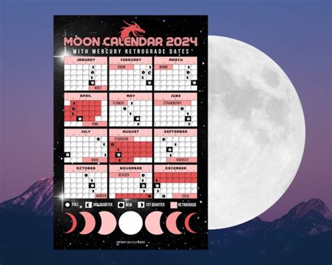 Calendario Lunar 2024 Calendario Astrológico con las Fases de la