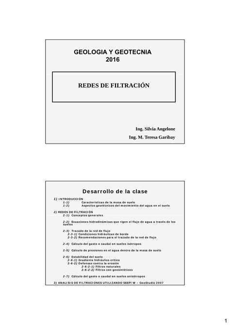 Pdf Geologia Y Geotecnia Fceia Unr Edu Ar De Filtracion