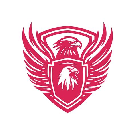 Un escudo rojo con un águila en él Vector Premium