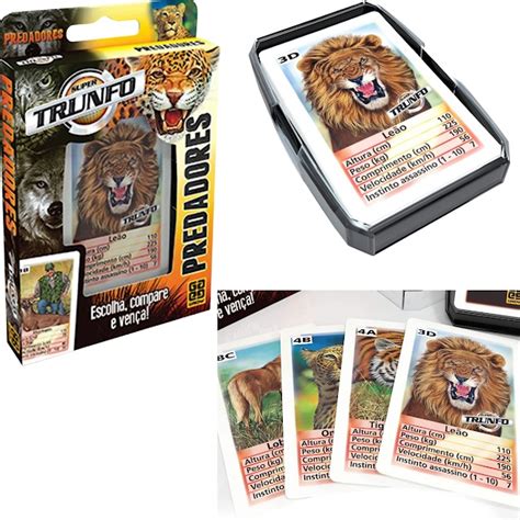 Jogo De Cartas Super Trunfo Predadores Card Game Grow Submarino