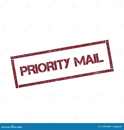 Priority Mail Rectangular Stamp Stock Vector Illustration Of