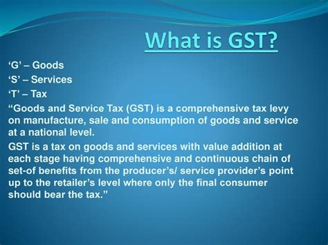 Goods And Services Tax Gst Definition Types And How Off