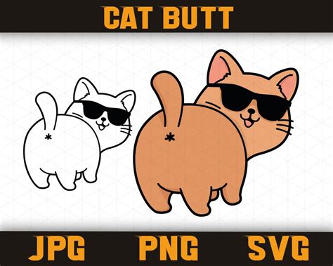 Cat Svg Cat Butt Svg Funny Cat Svg Cut File Instant Etsy