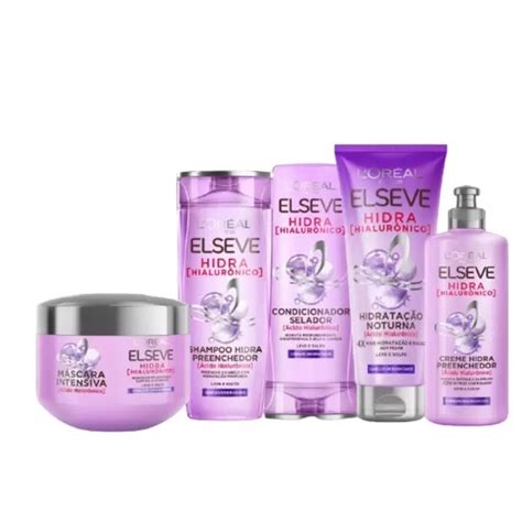 Kit Elseve Hidra Hialurônico 400ml 5 unidades Sh e Cond Creme