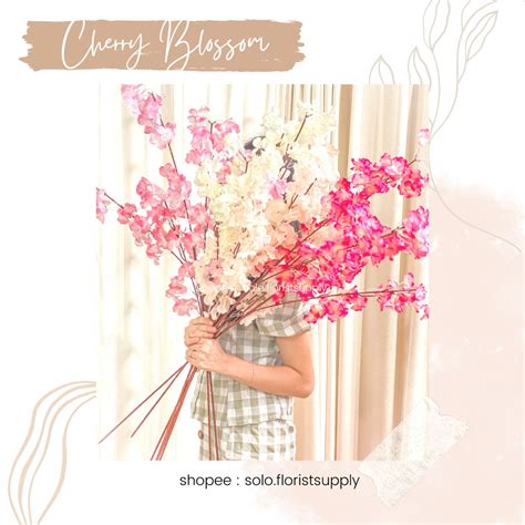 Jual 3 Cabang Bunga Cherry Blossom Artificial Flower Bunga Sakura