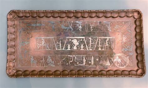 Vintage Egyptian Copper Table Top Copper Inlaid With Silver Etsy