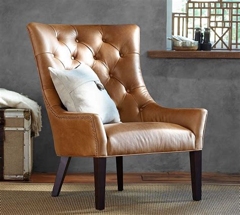 Hayes Tufted Leather Chair Pottery Barn Au