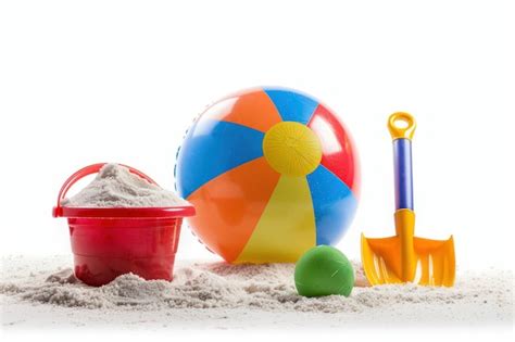 Premium Photo | Colorful beach toys on sand