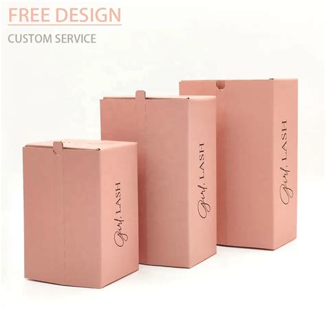 Pink Cosmetics Products Carton Corrugated Packaging Shipping Customized