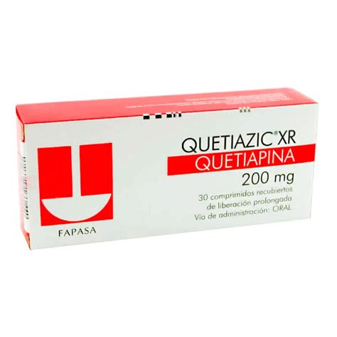 Quetiazic XR 200 mg Cont 30 Comp Recubiertos de Liberación