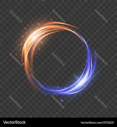 Glow Light Effect Magic Round Frame Royalty Free Vector