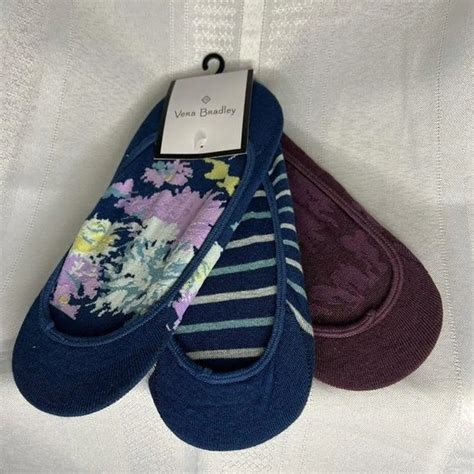 Vera Bradley Low Cut Sock Liners 5 Total Set Of 3 And Two Separate NWT