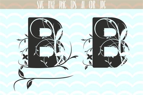 Monogram Alphabet Floral Letter B Graphic by Vector City Skyline ...