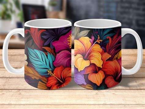 Sublimation Tasse Blumenmuster 2 Größen Graphic by Autismusmama