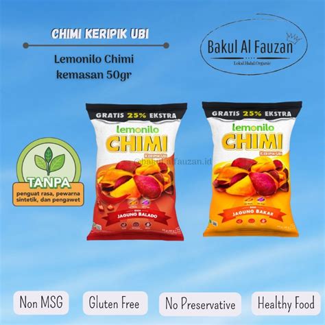 Jual Chimi Keripik Ubi Lemonilo 40gr Extra 10gr Cemilan Sehat