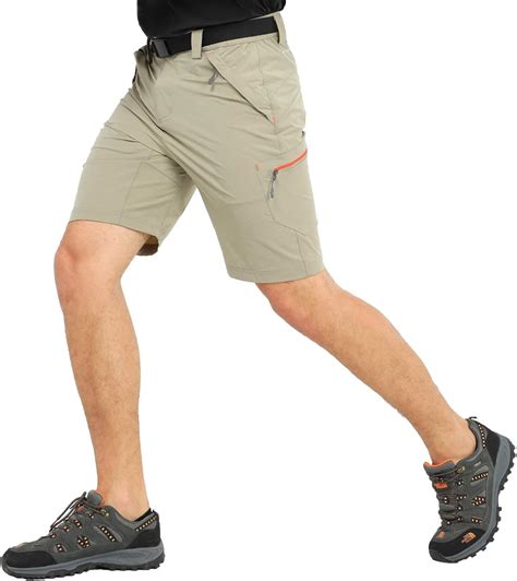 Mier Mens Stretch Hiking Shorts Quick Dry Nylon Cargo Shorts With