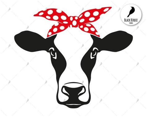 Cow Head With Bandana Svg And Clipart Pack For Scrapbooking Stickers