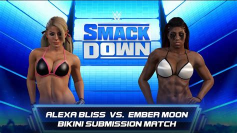 Wwe K Alexa Bliss Vs Ember Moon Bikini Submission Match Youtube