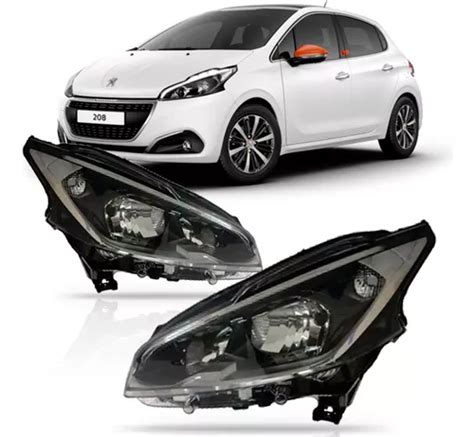 Farol Peugeot 208 2013 A 2015 C Led Mascara Negra Original