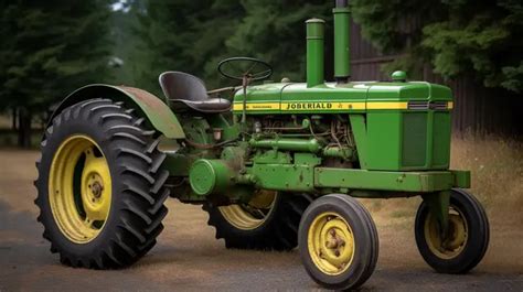 Green Tractor On The Dirt Background Tractor Picture John Deere