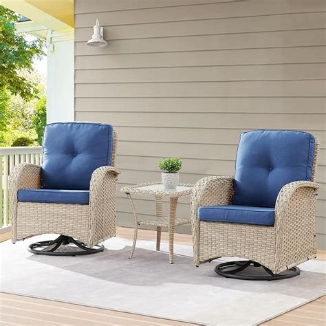 Amazon Belord Patio Wicker Chairs Swivel Rocker Outdoor Swivel