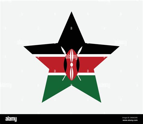 Kenya Star Flag. Kenyan Star Shape Flag. Country National Banner Icon ...