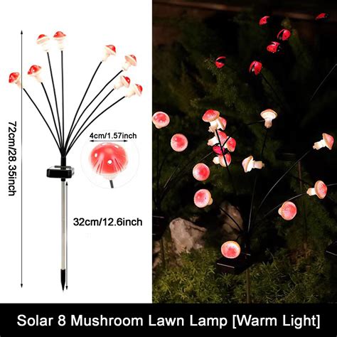 Eudgs 2𝙥𝙖𝙘𝙠 𝟴𝙇𝙀𝘿 Solar Garden Lights WaterproofUpgraded Solar MushroomsLights Outdoor Garden ...