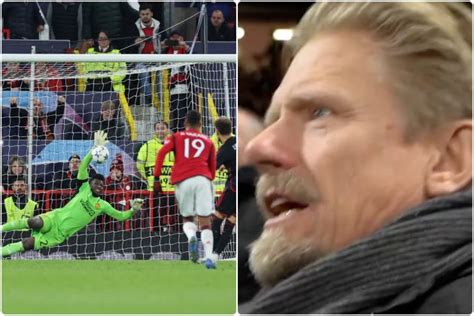 Peter Schmeichel Celebrates Andre Onanas Stoppage Time Penalty Save