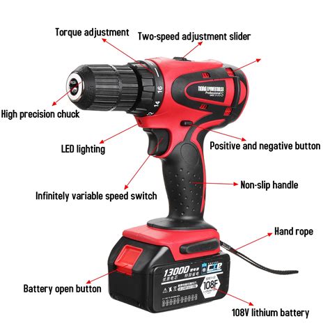 New 18V Rechargeable Cordless Power Impact Drills Electric Drill One