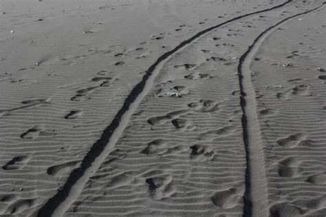 Premium Photo Full Frame Shot Of Tire Tracks On Sand