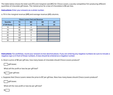 Answered E Table Below Shows The Total Cost Tc … Bartleby