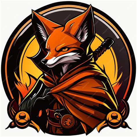 Premium Vector | Logo for the player fox in a cloak with sword vector ...