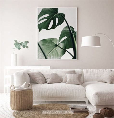 Monstera Monstera Leaf Print Wall Art Print Scandinavian Etsy Leaf Wall Art Wall Decor